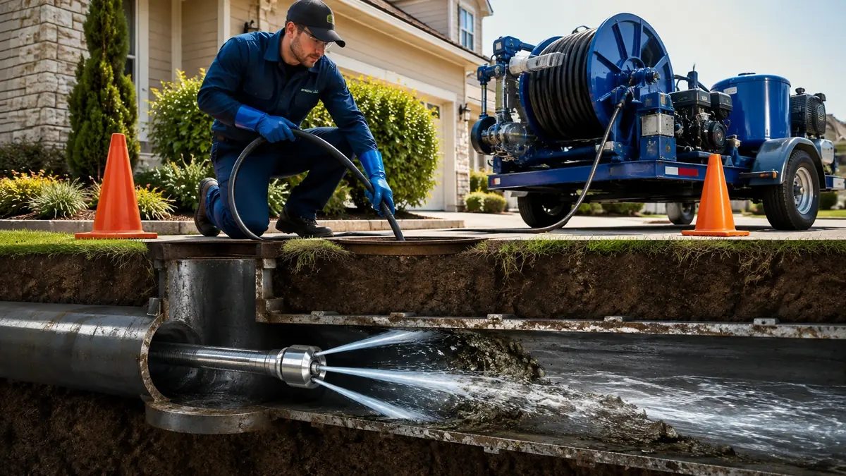 Main Sewer Line Hydro Jet Cleaning in Riverdale